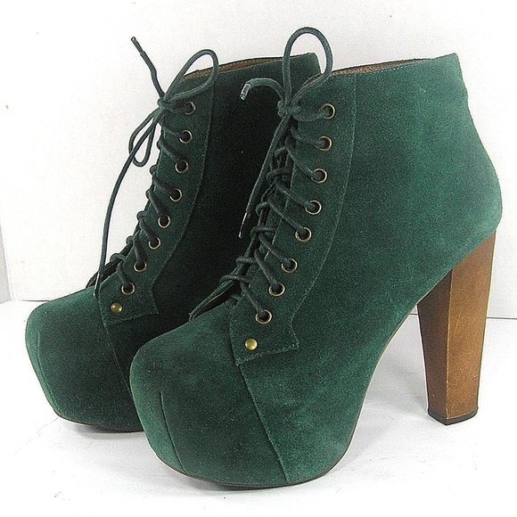 Jeffrey Campbell Green Ankle Boots - Picture 1 of 16
